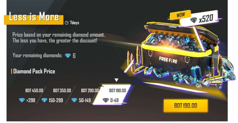 free fire Less is more special offer